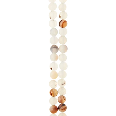 12 Pack: White Chalcedony Agate Round Beads, 6mm by Bead Landing™