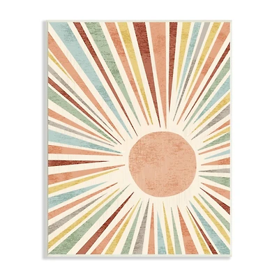 Stupell Industries Children's Bold Summer Sun Warm Tone Abstract Rays Wall Plaque