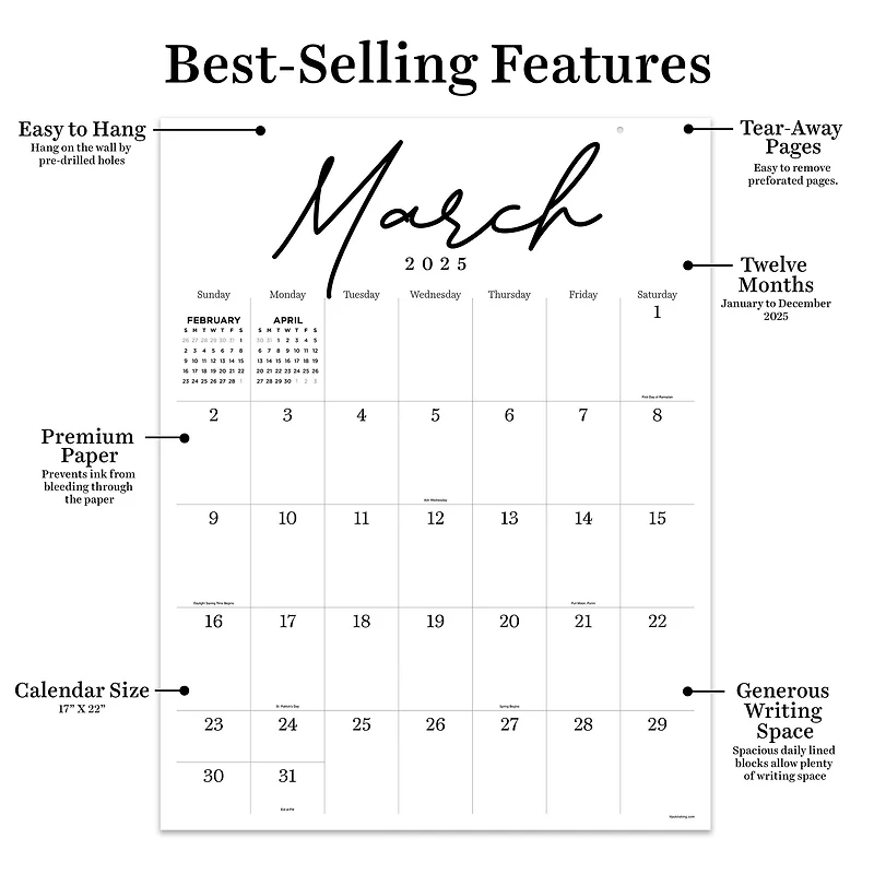 TF Publishing Medium 2025 Art Poster Wall Calendar