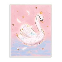 Stupell Industries Princess Swan Lake Girl's Nursery Animal Illustration Wood Wall Plaque