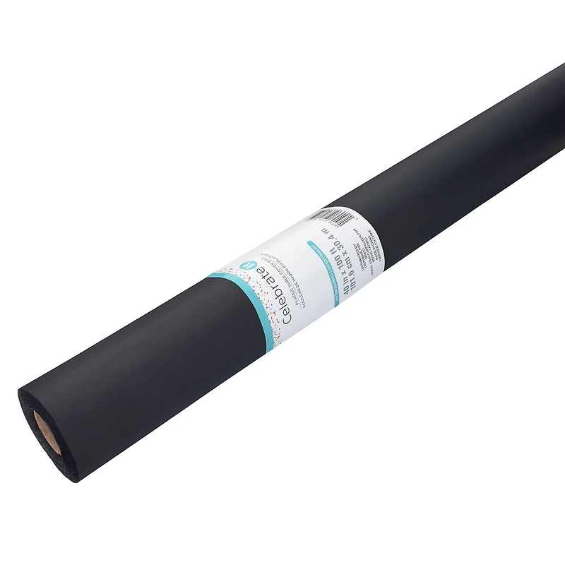 12 Pack: 100ft. Black Plastic Table Cover Roll by Celebrate It™