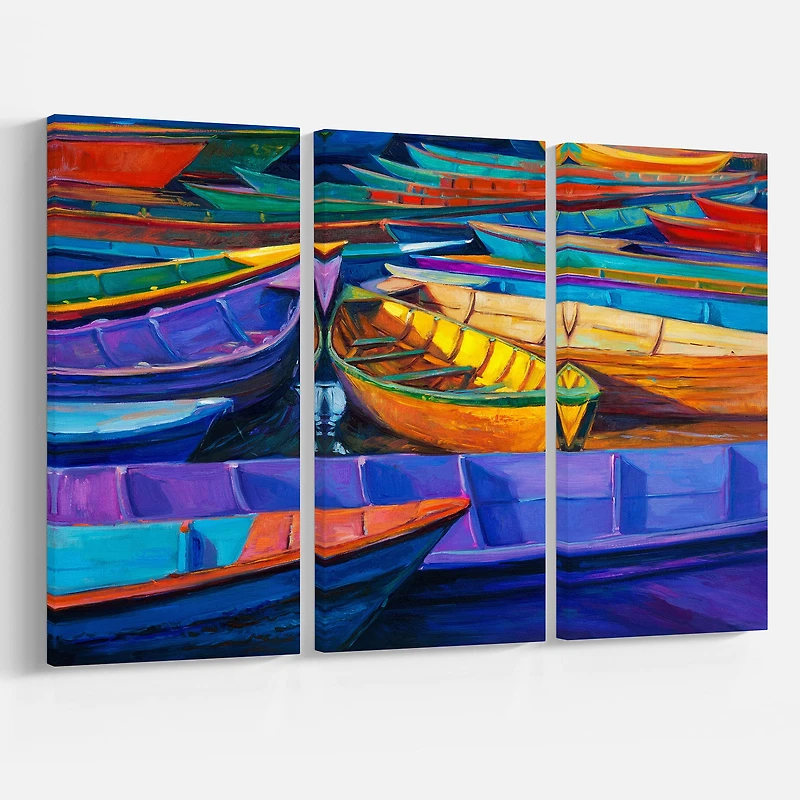 Designart - Boats at sunset