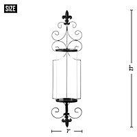 27" Fleur-De-Lis Candle Wall Sconce