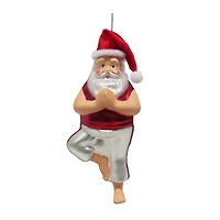 6.25" Yoga Pose Santa Glass Ornament by Ashland®