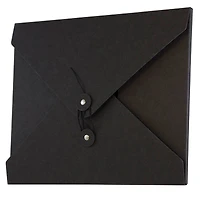 JAM Paper Black 9.5" x 12" Button & String Tie Kraft Portfolio