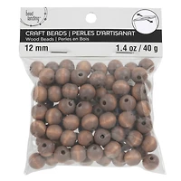 11mm Dark Wooden Round Beads by Bead Landing™