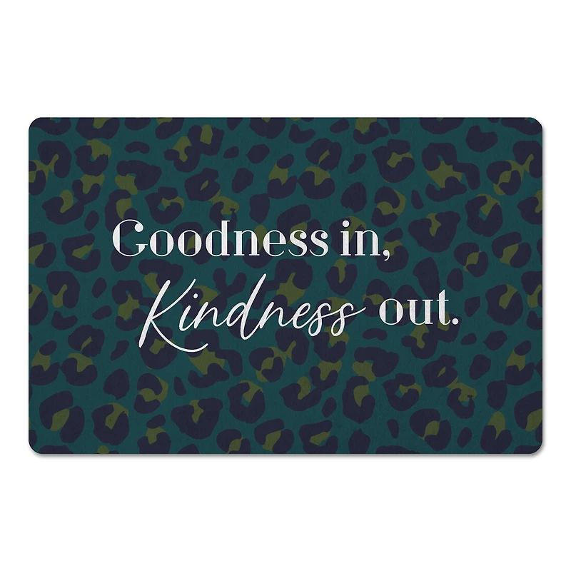 Goodness In Kindness Out Leopard Floor Mat