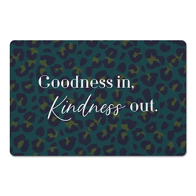 Goodness In Kindness Out Leopard Floor Mat