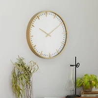 CosmoLiving by Cosmopolitan White Glass Contemporary Wall Clock