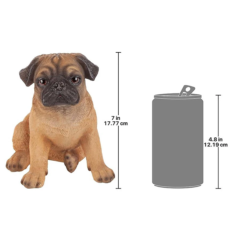 Design Toscano 7" Pug Puppy Partner Collectible Dog Statue