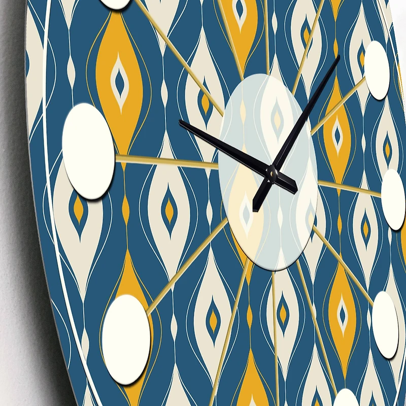 Designart 'Retro Abstract Pattern Ii Mid-Century Modern Wall Clock