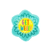 18" Get Well Flower Mylar Balloon