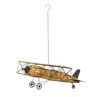 Tan Metal Natural Plane Sculpture, 10" x 31" x 28"