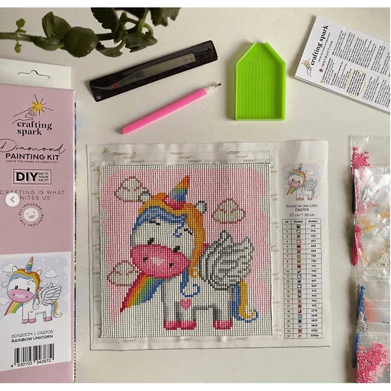 Crafting Spark Rainbow Unicorn Diamond Painting Kit