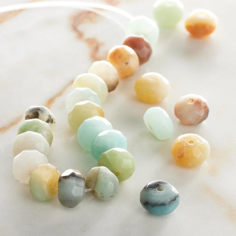 12 Pack: Amazonite Rondelle Beads, 8mm by Bead Landing™