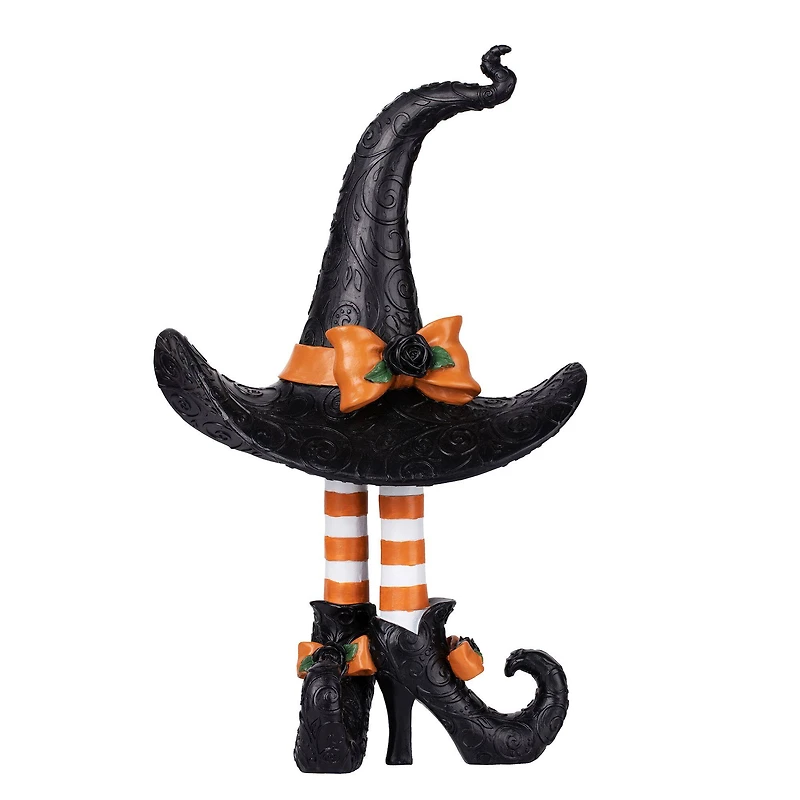 17.5" Haute Decor Halloween Witch Hat with Legs