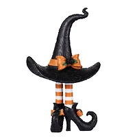 17.5" Haute Decor Halloween Witch Hat with Legs