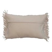 Hello Honey® Ivory Boho Macramé Lumbar Pillow with Fringe