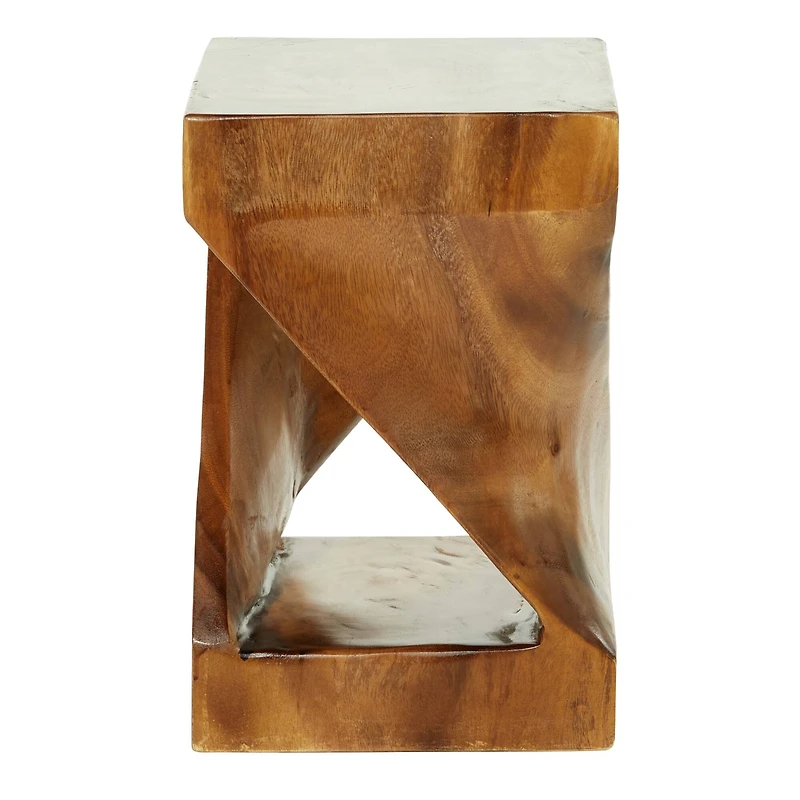 18'' Brown Saur Wood Contemporary Accent Table