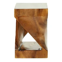 18'' Brown Saur Wood Contemporary Accent Table
