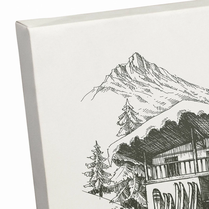 Rather Be Skiing Cabin 12x12 Canvas Wall Art