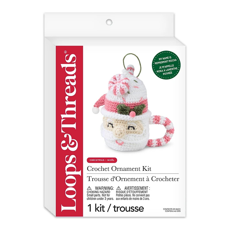 Intermediate Santa Mug Mocha Amigurumi Crochet Ornament Kit by Loops & Threads®