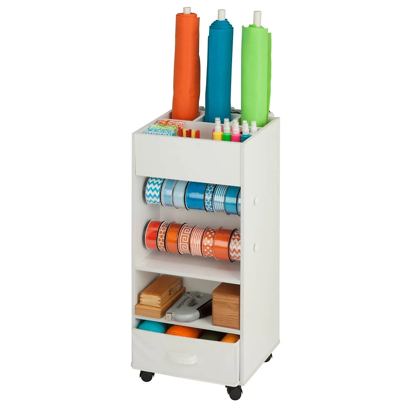 Honey Can Do White Craft Storage Cart With Wheels