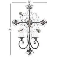 Black Iron French Country Wall Decor, 24" x 16" x 6"