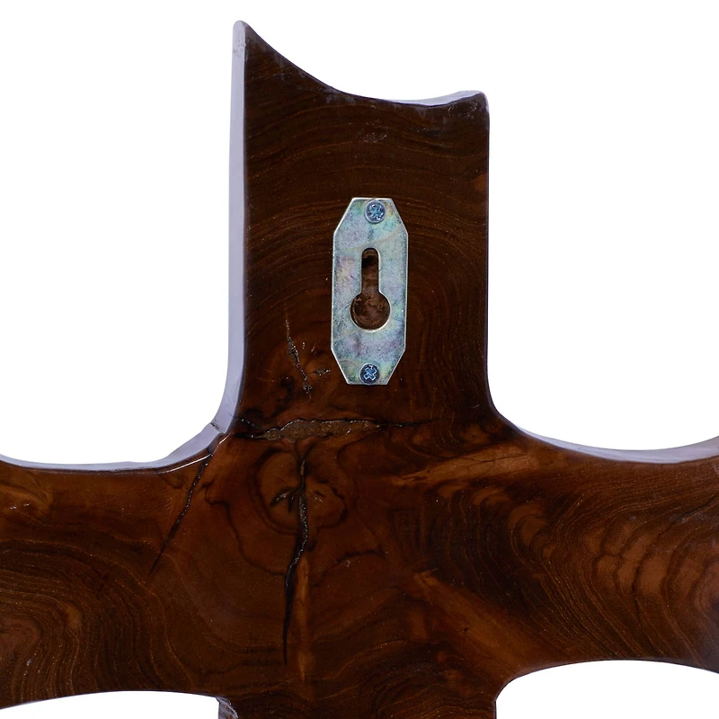 Brown Teak Wood Eclectic Style Wall Decor 20" x 10" x 1"