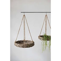 Hello Honey® Handwoven Hanging Rattan Baskets with Rope Hangers Set
