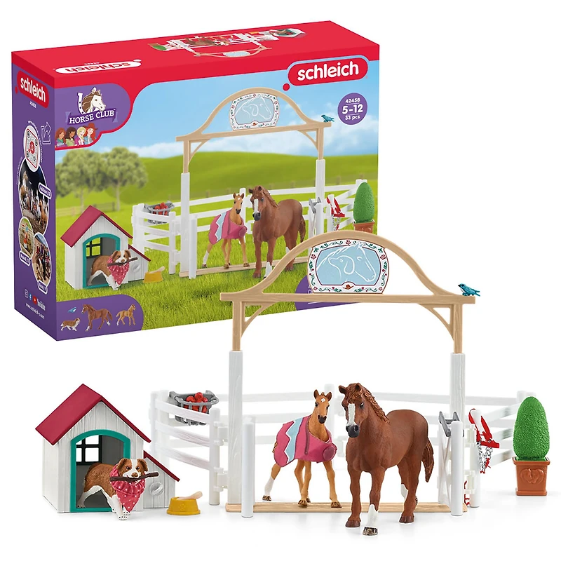Schleich Horse Club Hannah's Guest Horses with Ruby the Dog Playset