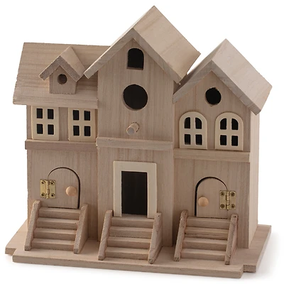 9.5" Brownstone Wood Birdhouse by Make Market®