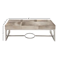 Silver Stainless Steel Contemporary Bench, 17' x 48" x 18"