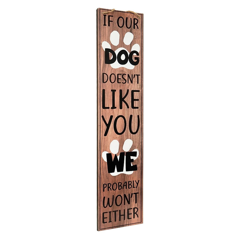 American Art Décor™ 47.25" Dog Hair Dog Doesn't Like You Double-Sided Hanging & Leaning Wall Sign