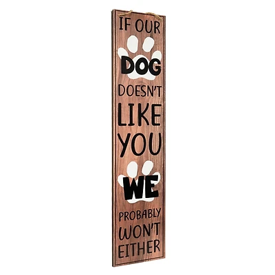 American Art Décor™ 47.25" Dog Hair Dog Doesn't Like You Double-Sided Hanging & Leaning Wall Sign