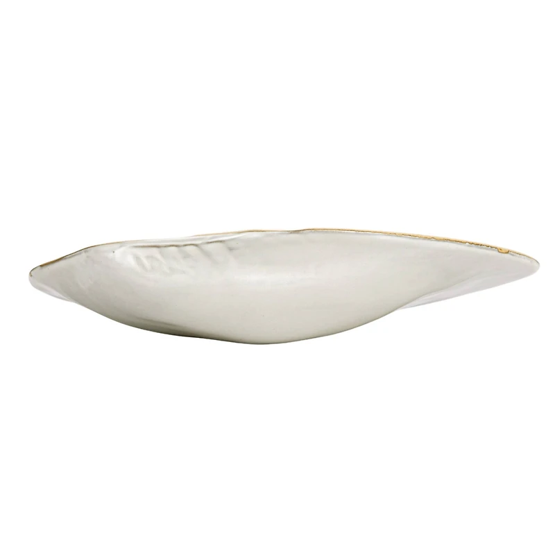 Hello Honey® 13" White Stoneware Shell Plates with Reactive Glaze, 6ct.