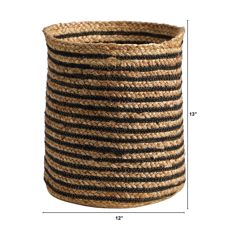 13.5" Handmade Natural Jute Basket Planter