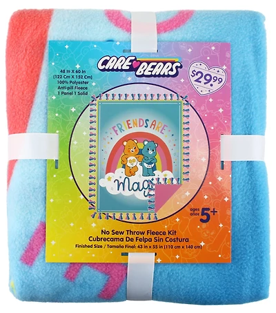 Care Bears™ 43" x 55" Friends Are Magic No Sew Fleece Throw Kit
