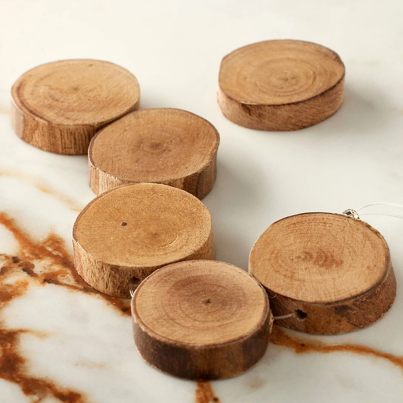 Natural Woodgrain Slice Circle Beads by Bead Landing®