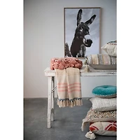 Hello Honey® Yellow & Pink Striped Recycled Throw