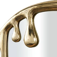 43" Gold Abstract Drip Framed Round Wall Mirror