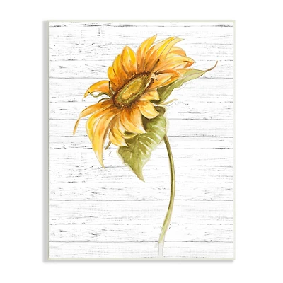 Stupell Industries Blooming Garden Sunflower Yellow Floral Country Pattern Wall Plaque