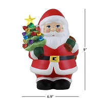 9" Nostalgic Ceramic Lit Santa