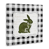 Stupell Industries Festive Easter Bunny Ribbon Spring Plaid Pattern Canvas Wall Art