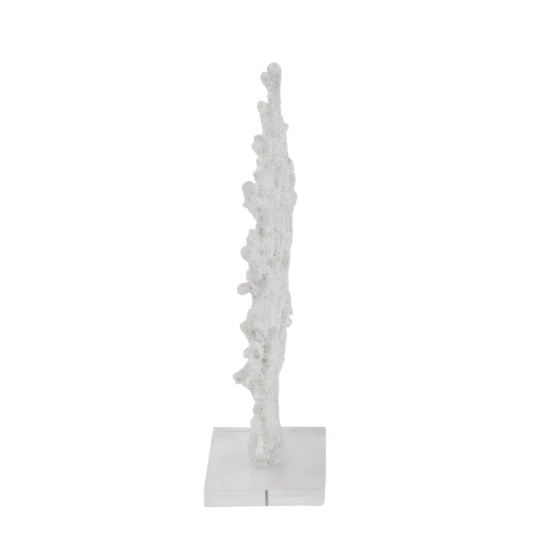 16" White Coastal Coral Sculpture