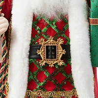 Glitzhome® 18" Faux Fur Traditional Christmas Santa Figurine