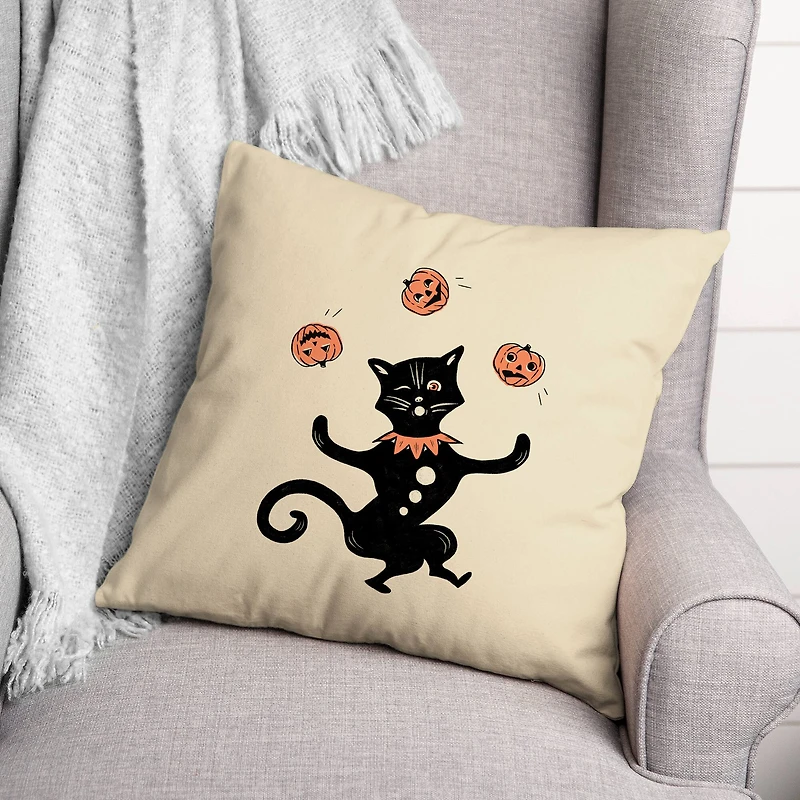 Juggling Cat Spun Poly Throw Pillow