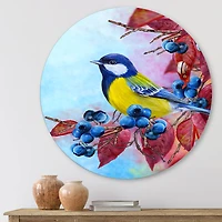 Designart - Bright Bird Bullfinch Sitting On A Branch II