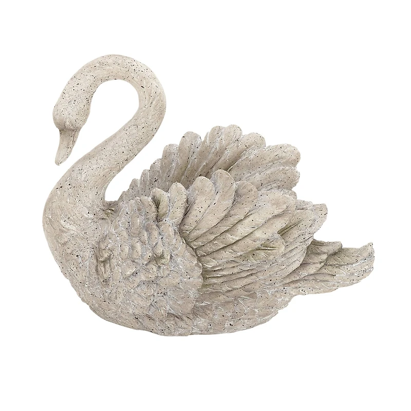 18" Gray Swan Polystone Garden Sculpture