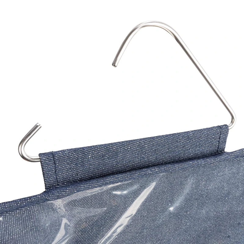 Household Essentials 59.75" Denim Cotton Blend & Plastic Over-the-Door 20 Pocket Shoe Organizer